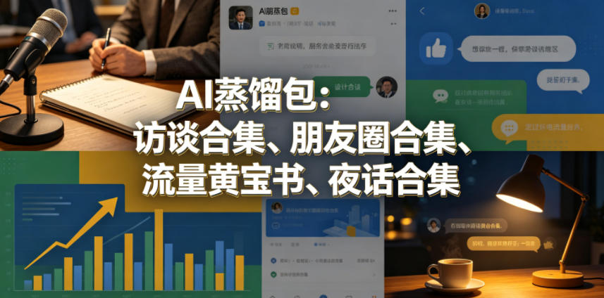 AI蒸馏包：访谈合集、朋友圈合集、流量黄宝书、夜话合集【文档】-云阁资源网