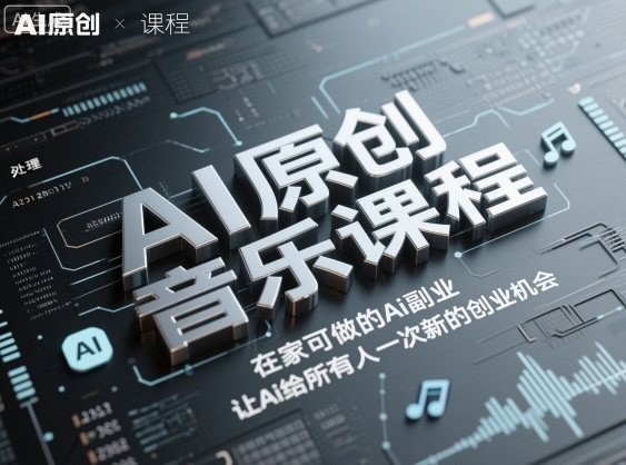 AI原创音乐课程，在家可做的Ai副业，让Ai给所有人一次新的创业机会-云阁资源网