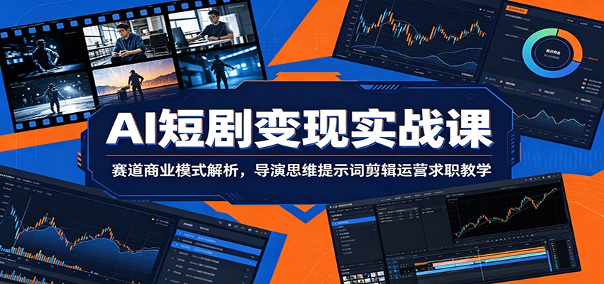 AI短剧变现实战课：赛道商业模式解析，导演思维提示词剪辑运营求职教学-云阁资源网