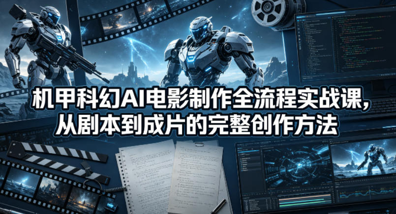 机甲科幻AI电影制作全流程实战课，从剧本到成片的完整创作方法-云阁资源网