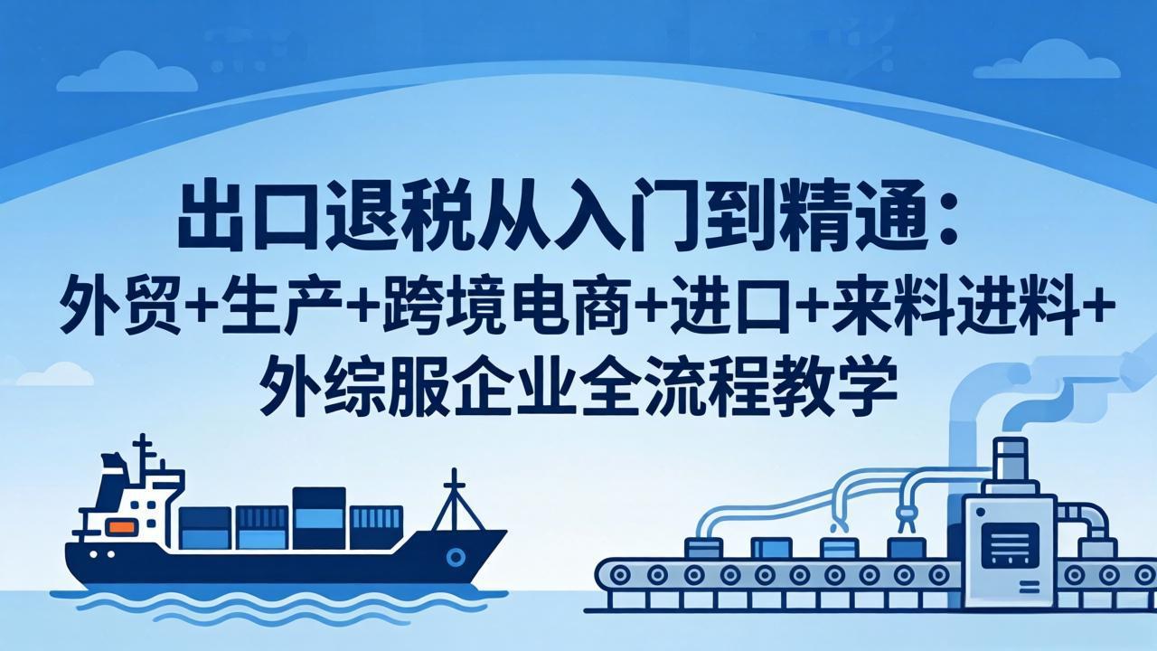 出口退税从入门到精通：外贸+生产+跨境电商+进口+来料进料+外综服企业全流程教学-云阁资源网