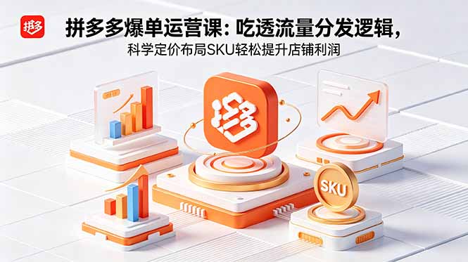 拼多多爆单运营实战课:吃透流量分发逻辑,科学定价布局SKU轻松提升店铺利润-云阁资源网