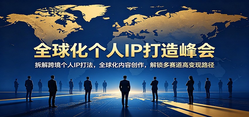 全球化个人IP打造峰会：拆解跨境个人IP打法，全球化内容创作，解锁多赛道高变现路径-云阁资源网