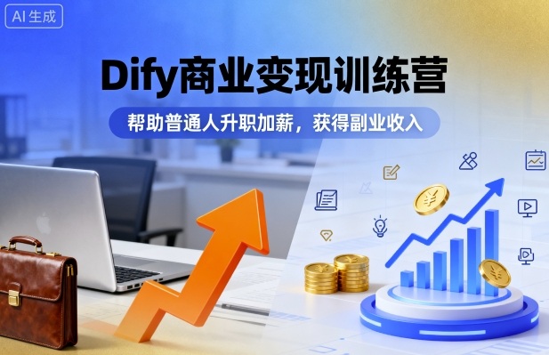 Dify商业变现训练营，帮助普通人升职加薪，获得副业收入-云阁资源网