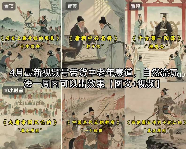 4月最新视频号带货中老年赛道，自然流玩法一周内可以出效果【图文+视频】-云阁资源网