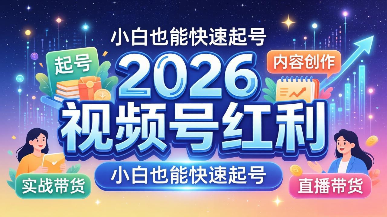 2026视频号红利实战营，大佬亲授起号、内容、直播、IP、投流、私域、矩阵全套落地打法-云阁资源网