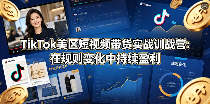TikTok美区短视频带货实战训战营：在规则变化中持续盈利-云阁资源网
