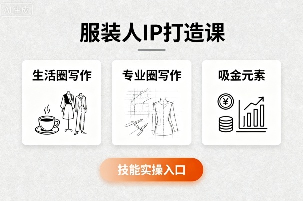 服装人IP打造课，文案创富+生活圈写作+专业圈写作+服装人专属+吸金元素+技能实操-云阁资源网