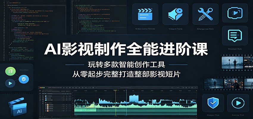 AI影视制作全能进阶课：玩转多款智能创作工具，从零起步完整打造整部影视短片-云阁资源网