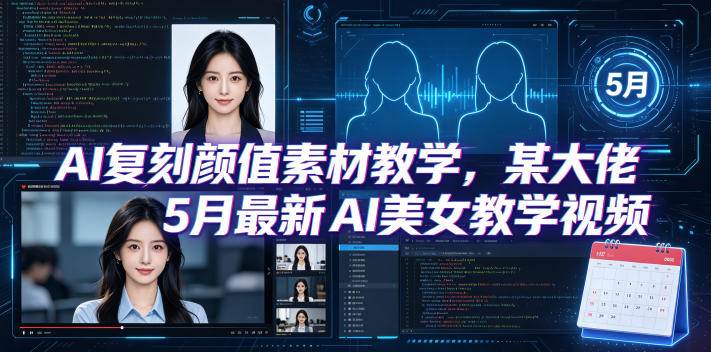 AI复刻颜值素材教学，某大佬5月最新AI美女教学视频，内含4月好物复刻教学-云阁资源网