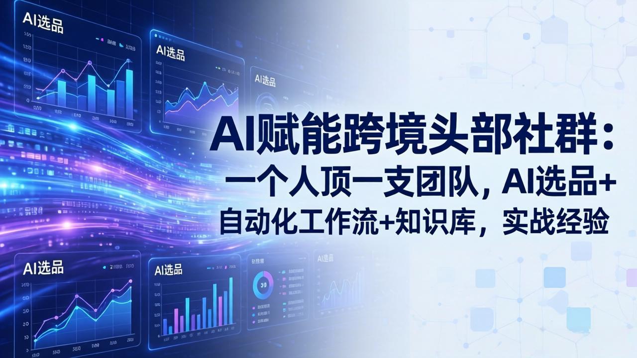 AI赋能跨境头部社群-更新6月：一个人顶一支团队，AI选品+自动化工作流+知识库，实战经验-云阁资源网