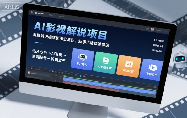 AI影视解说项目，电影解说爆款制作全流程，新手也能快速掌握-云阁资源网