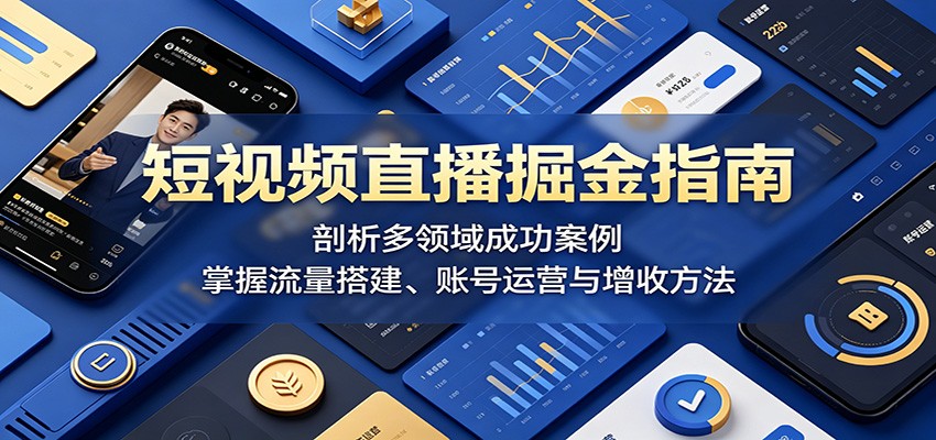 短视频直播掘金指南:剖析多领域成功案例,掌握流量搭建、账号运营与增收方法-云阁资源网