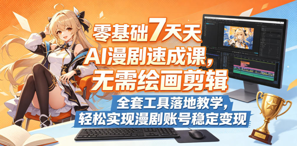 零基础7天AI漫剧速成课,无需绘画剪辑,全套工具落地教学,轻松实现漫剧账号稳定变现-云阁资源网