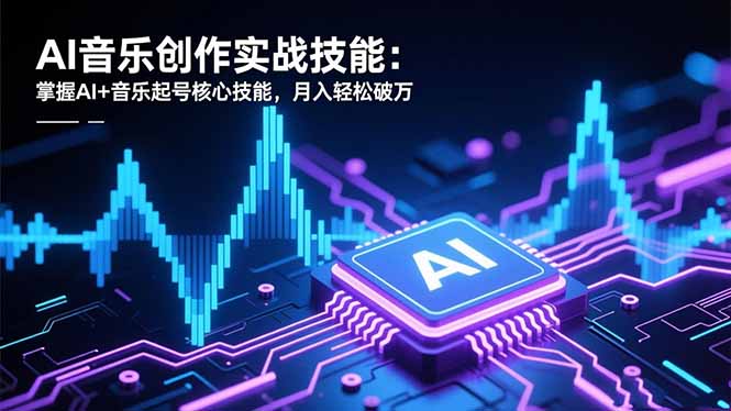 AI音乐创作实战技能：掌握AI+音乐起号核心技能，月入轻松破万-云阁资源网
