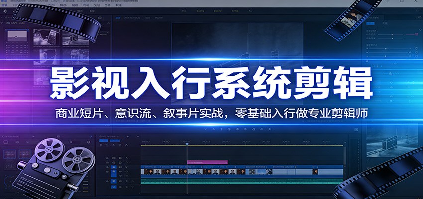 影视系统剪辑，商业短片、意识流、叙事片实战，零基础入行做专业剪辑师-云阁资源网