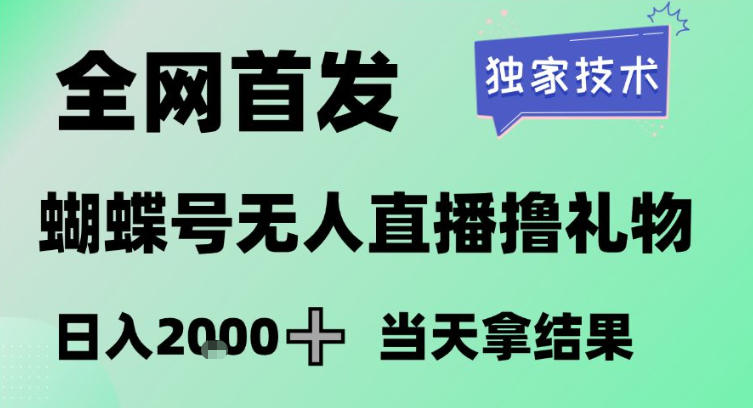 2026最新蝴蝶号无人直播掘金,独家技术,全网首发小白做了一个月收益3W,长期稳定可做【揭秘】-云阁资源网