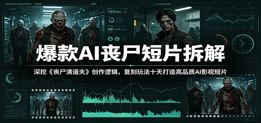 爆款AI丧尸短片拆解:深挖《丧尸清道夫》创作逻辑,复刻玩法快速打造高品质AI影视短片-云阁资源网