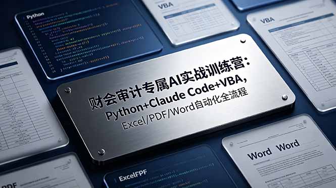 财会审计专属 AI实战训练营：Python+Claude Code+VBA，Excel/PDF/Word自动化全流程-云阁资源网