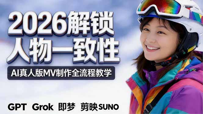 2026独创解锁人物一致性：AI真人版MV制作，不讲空话，不拼概念，全流程实操-云阁资源网