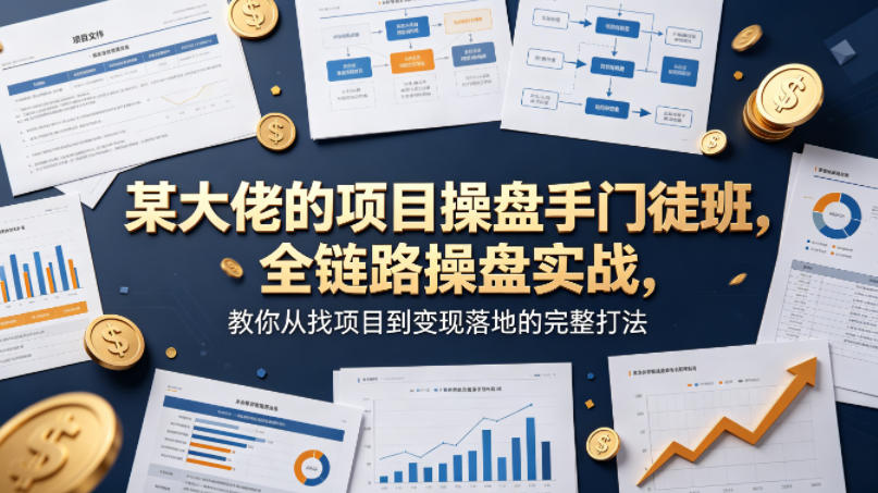 某大佬的项目操盘手门徒班，全链路操盘实战，教你从找项目到变现落地的完整打法-云阁资源网