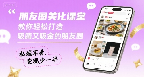朋友圈美化课堂，教你轻松打造，吸睛又吸金的朋友圈，私域不看，变现少一半-云阁资源网