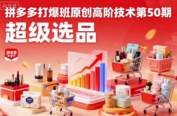 拼多多打爆班原创高阶技术第50期，超级选品-云阁资源网