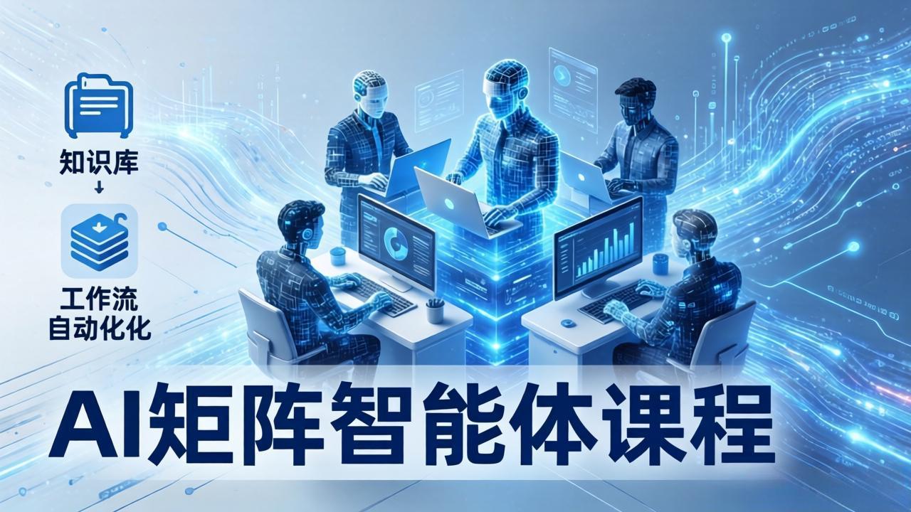 AI矩阵智能体实战：100个数字员工批量生产内容，文本知识库+工作流自动化全搞定-云阁资源网