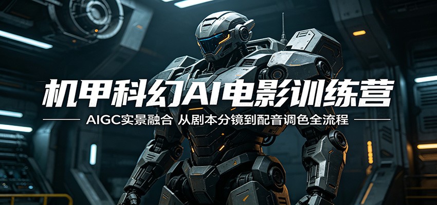 机甲科幻AI电影训练营：AIGC实景融合，从剧本分镜到配音调色全流程-云阁资源网
