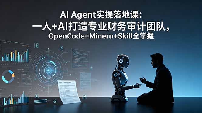 AI Agent实操落地课：一人+AI打造专业财务审计团队，OpenCode+Mineru+Skill全掌握-云阁资源网