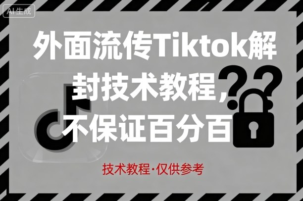 外面流传Tiktok解封技术教程，不保证百分百，具体自测-云阁资源网