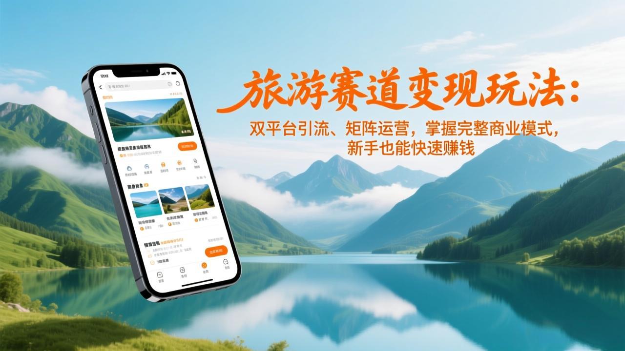 旅游赛道变现玩法：双平台引流、矩阵运营，掌握完整商业模式，新手也能快速赚钱-云阁资源网