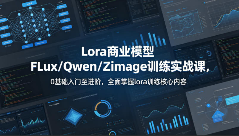 系统性学习Lora商业模型FLux／Qwen／Zimage训练实战课，0基础入门至进阶，全面掌握lora训练核心内容-云阁资源网