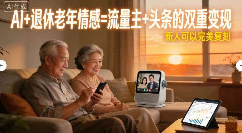 AI+退休老年情感=流量主+头条的双重变现，新人可以完美复刻-云阁资源网