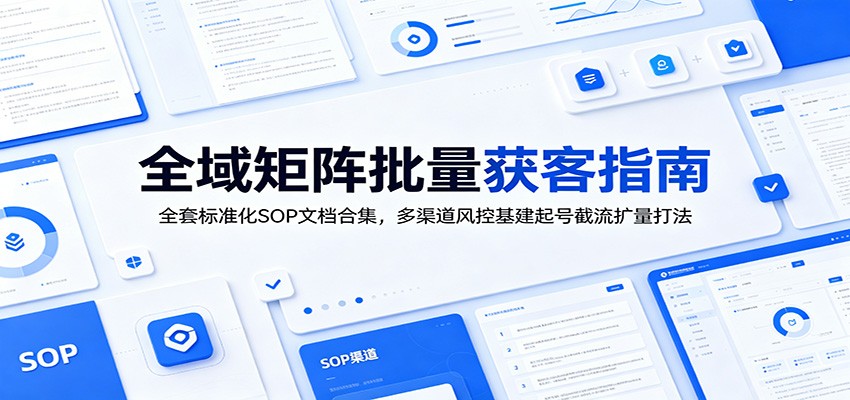 全域矩阵批量获客指南：全套标准化SOP文档合集，多渠道风控基建起号截流扩量打法-云阁资源网