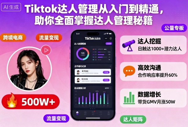 Tiktok达人管理从入门到精通,助你全面掌握达人管理秘籍-云阁资源网