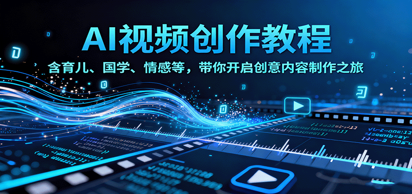 AI视频创富课，含育儿、国学、情感等，带你开启创意内容制作之旅-云阁资源网