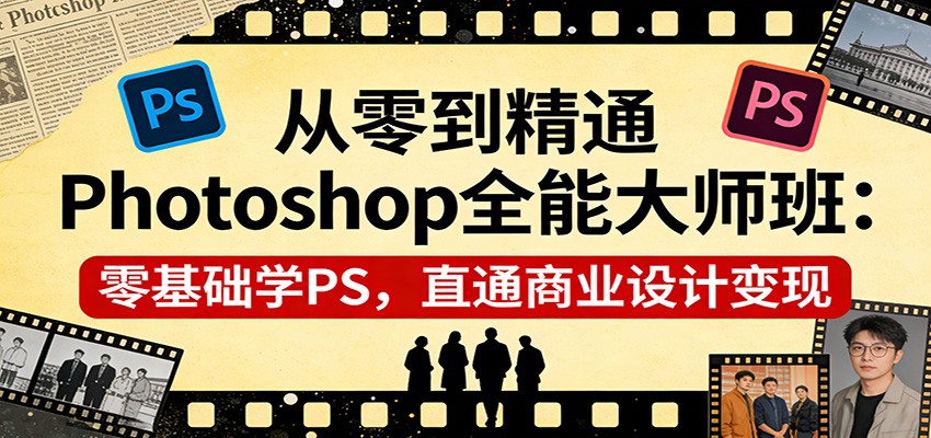 从零到精通Photoshop全能大师班：零基础学PS，直通商业设计变现-云阁资源网