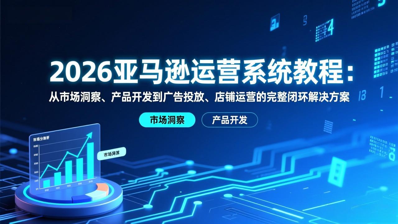 2026亚马逊运营系统教程：从市场洞察、产品开发到广告投放、店铺运营的完整闭环解决方案-云阁资源网