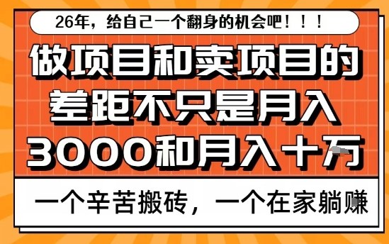 为什么卖项目能轻松月入10个W，而做项目却真正賺不到什么钱？原因竟然是这个！【揭秘】-云阁资源网