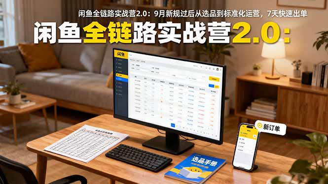 闲鱼全链路实战营2.0：9月新规过后从选品到标准化运营，7天快速出单-云阁资源网