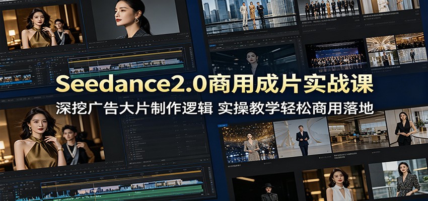 Seedance2.0商用成片实战课：深挖广告大片制作逻辑，实操教学轻松商用落地-云阁资源网