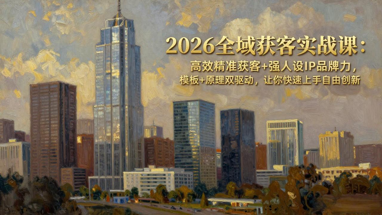 2026全域获客实战课：高效精准获客+强人设IP品牌力，模板+原理双驱动，让你快速上手自由创新-云阁资源网