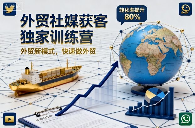 外贸社媒获客独家训练营，外贸新模式，快速做外贸(更新26年4月)-云阁资源网