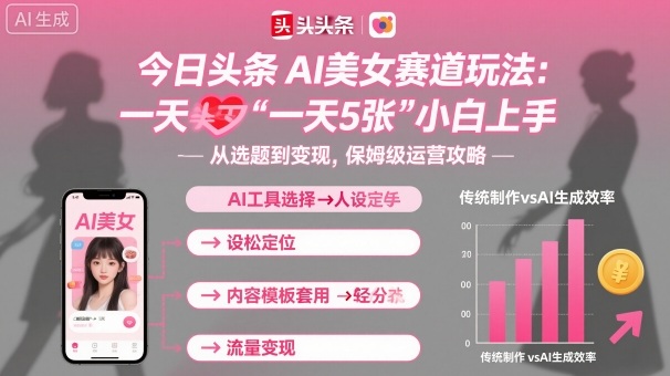 今日头条AI美女赛道玩法，一天轻松5张，小白轻松上手-云阁资源网