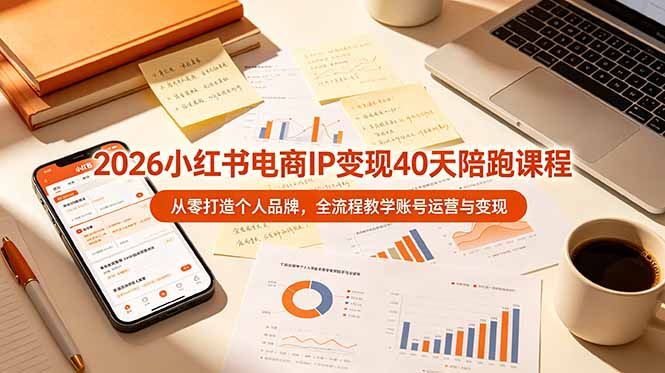2026小红书电商IP变现40天陪跑课程-11期，从零打造个人品牌，全流程教学账号运营与变现-云阁资源网