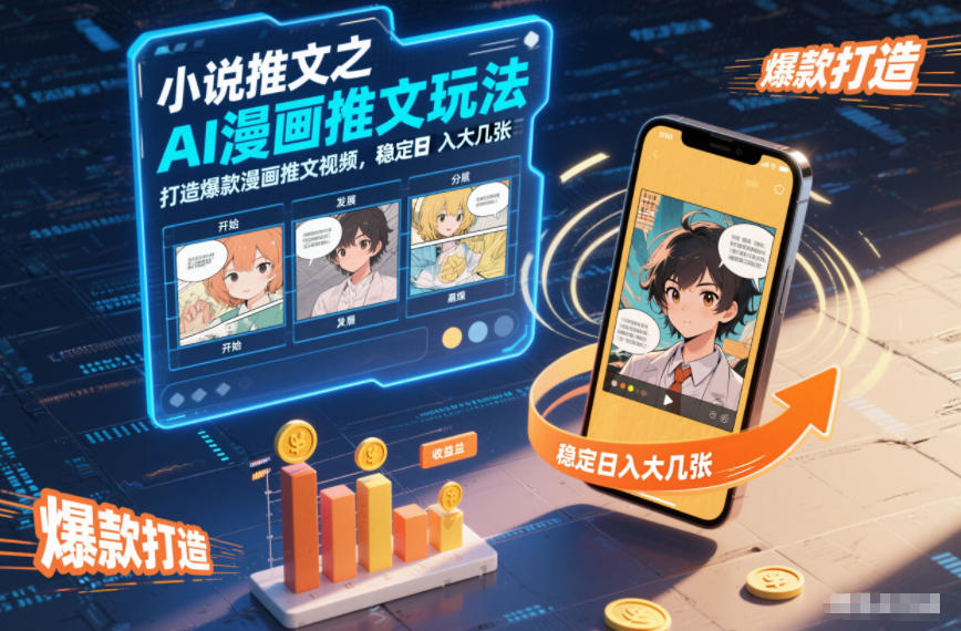 小说推文之AI漫画推文玩法，打造爆款漫画推文视频，稳定日入大几张-云阁资源网