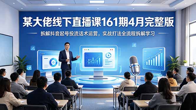 某大佬线下直播课161期4月完整版，拆解抖音起号投流话术运营，实战打法全流程拆解学习-云阁资源网