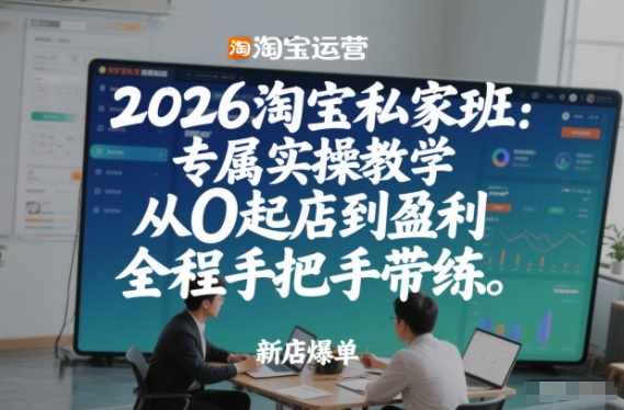 2026淘宝私家班：专属实操教学，从0起店到盈利，全程手把手带练(更新)-云阁资源网