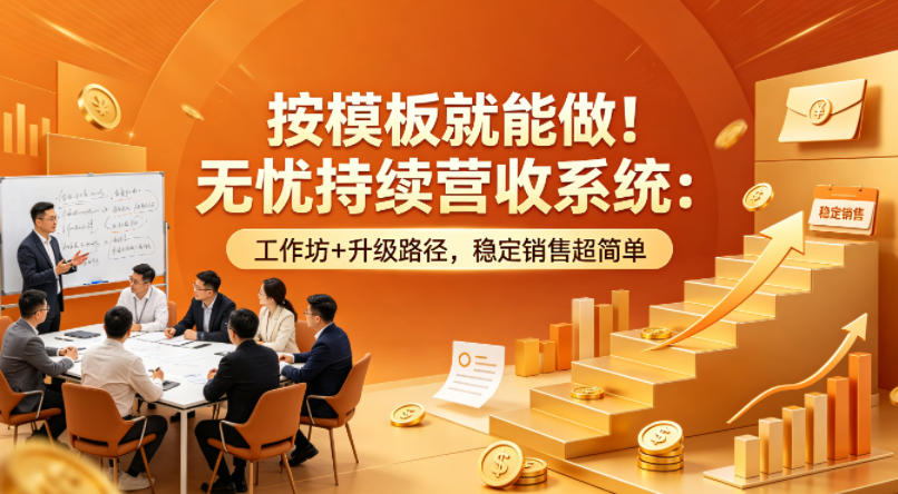 按模板就能做！无忧持续营收系统：工作坊+升级路径，稳定销售超简单【原创双语字幕】-云阁资源网